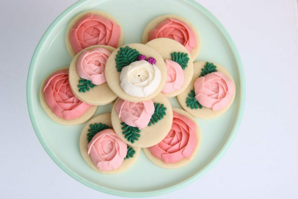 flower cookies for bridal shower
