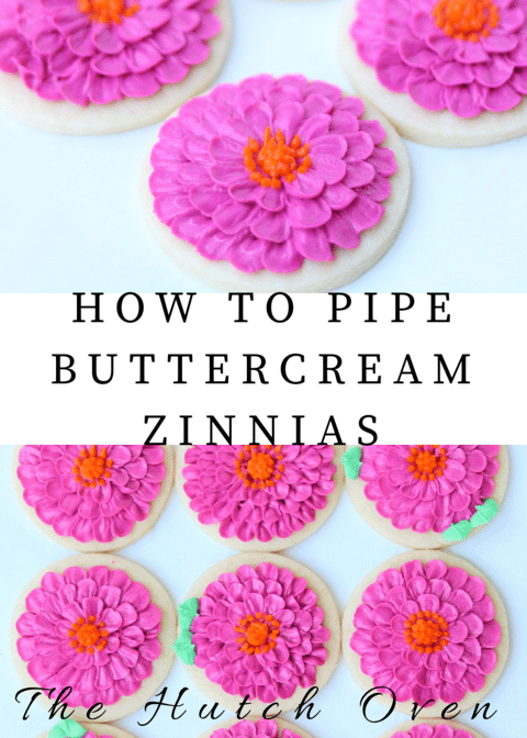 how to pipe buttercream Zinnias